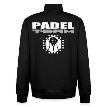 Padelschläger-Design mit modernem Stil - Unisex Organic Zip Sweatshirt von Stanley/Stella - Schwarz - Hinten - AI Model Male 185 light (185cm)