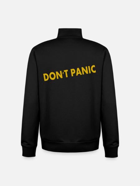 Don't Panic - Unisex Organic Zip Sweatshirt by Stanley/Stella - black