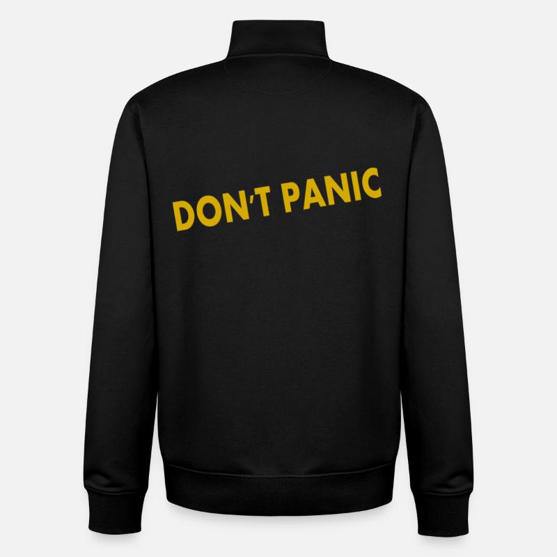Don't Panic - Unisex Organic Zip Sweatshirt von Stanley/Stella - Schwarz