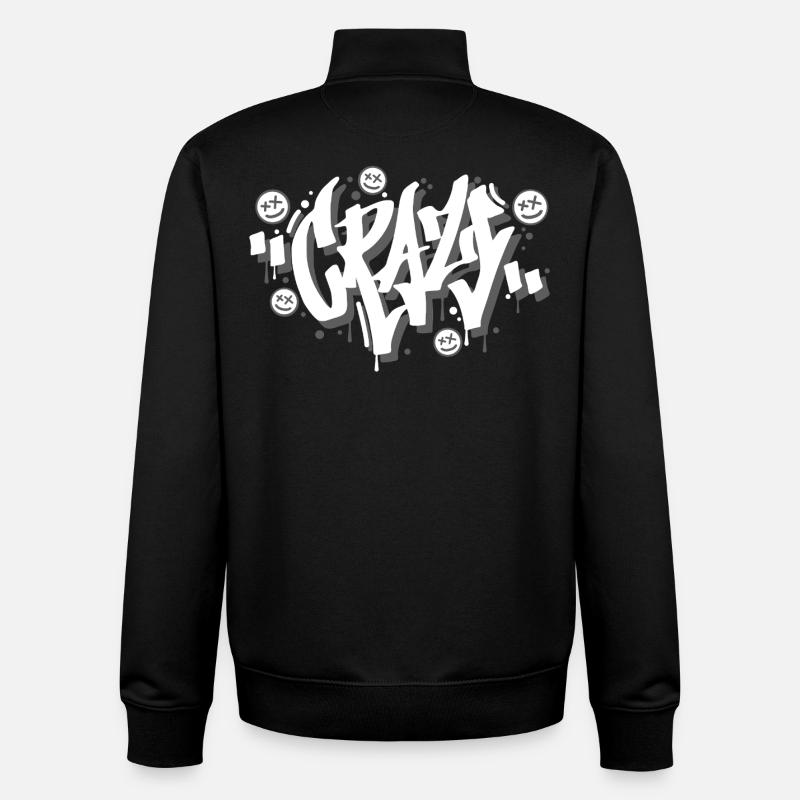 Conception de lettres graffiti folles - Sweat zippé unisexe en coton bio Stanley/Stella - noir