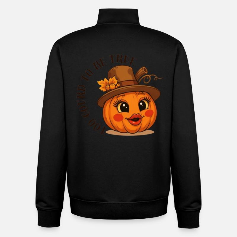 Herbstlicher Kürbis - Unisex Organic Zip Sweatshirt von Stanley/Stella - Schwarz