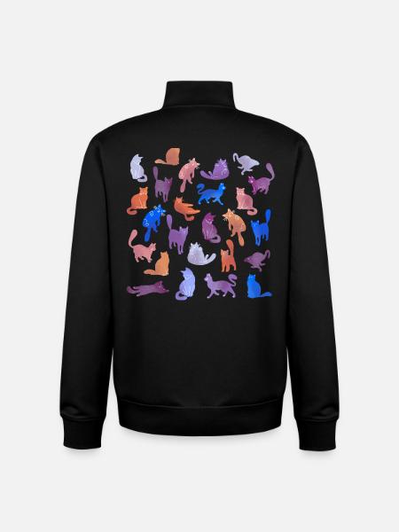 Farbenfrohe Katzen Silhouetten - Unisex Organic Zip Sweatshirt von Stanley/Stella - Schwarz