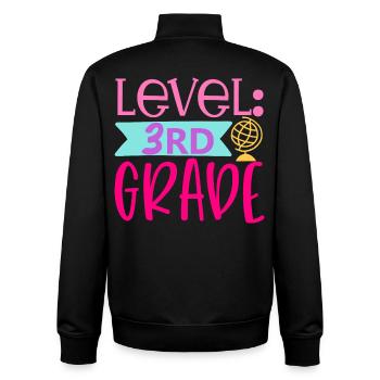 Stufe 3. Klasse freigeschaltet – Zurück zur Schule - Unisex Organic Zip Sweatshirt von Stanley/Stella - Schwarz - Hinten - AI Model Male 185 light (185cm)