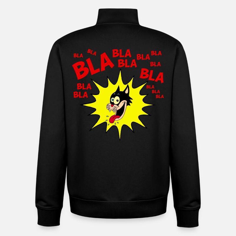 T-shirt Expression Animée d'un chat - Sweat zippé unisexe en coton bio Stanley/Stella - noir