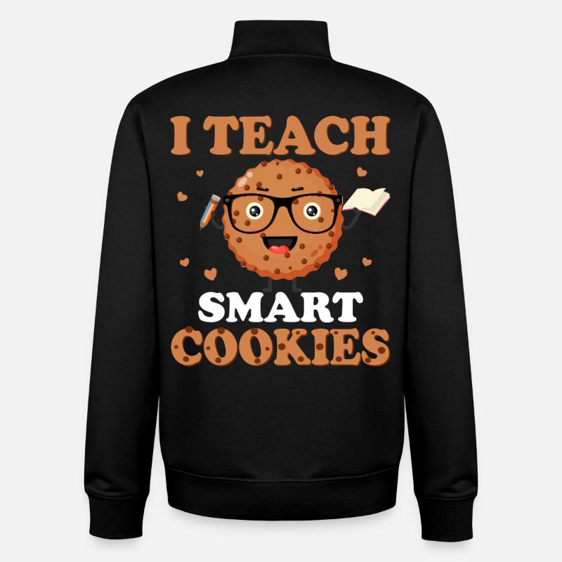 J’enseigne les biscuits intelligents – Design mignon - Sweat zippé unisexe en coton bio Stanley/Stella - noir