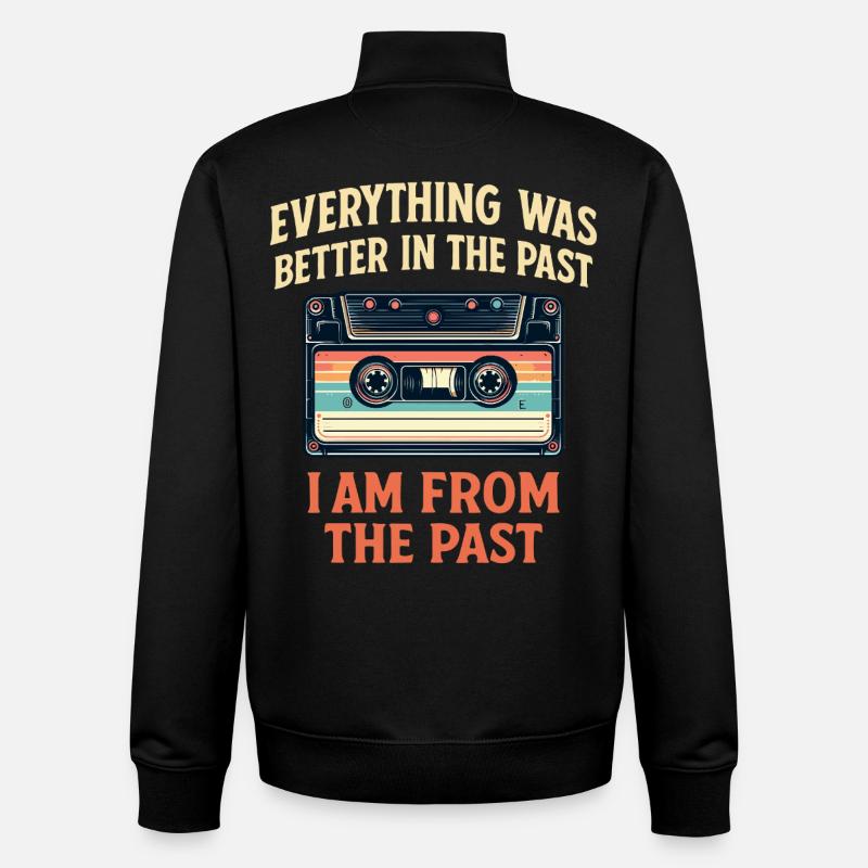 Alles war früher besser Kassette - Unisex Organic Zip Sweatshirt von Stanley/Stella - Schwarz
