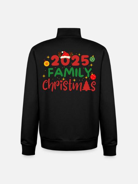 MERRY CHRISTMAS, family christmas 2025 - Unisex Organic Zip Sweatshirt by Stanley/Stella - black