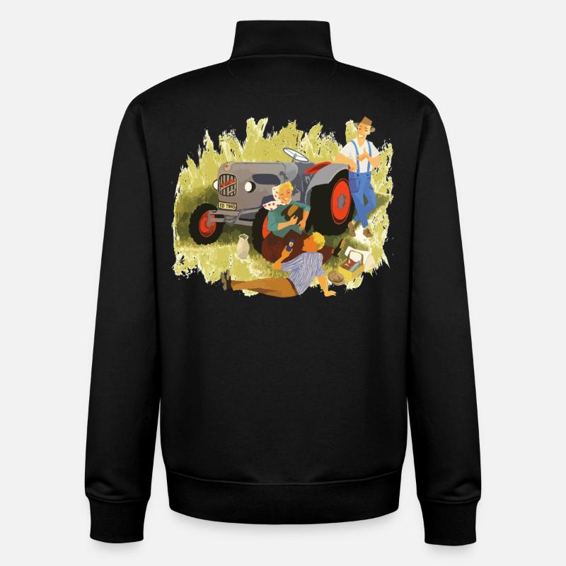 Roi des tracteurs - Sweat zippé unisexe en coton bio Stanley/Stella - noir