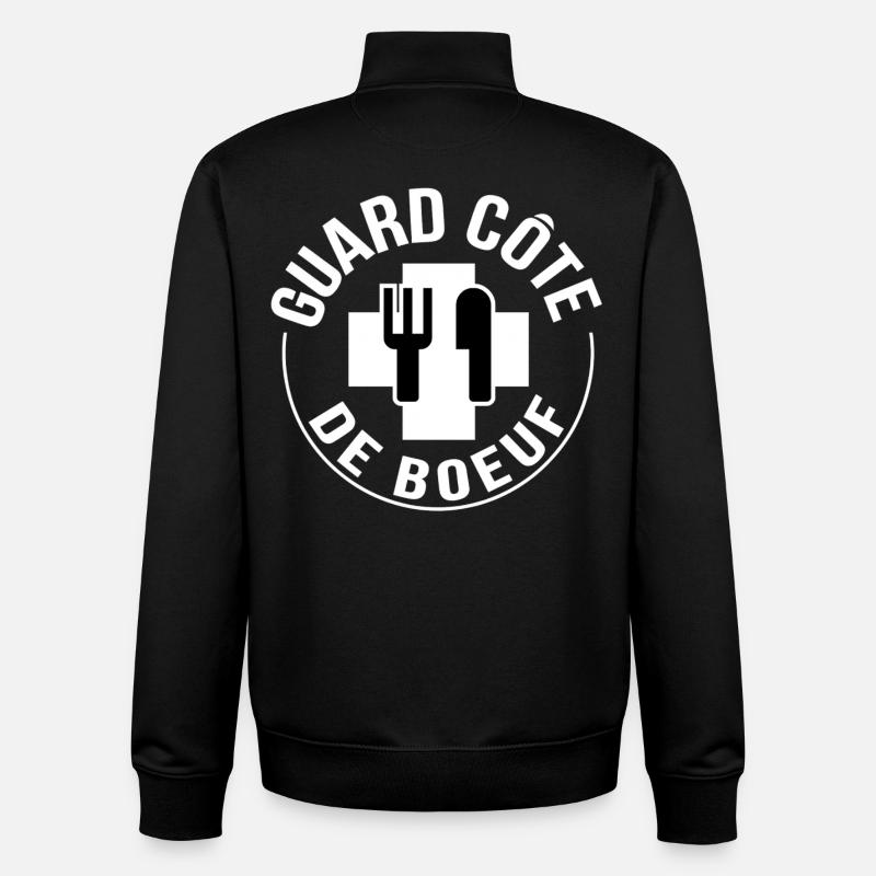 Guard côte de bœuf  - Sweat zippé unisexe en coton bio Stanley/Stella - noir