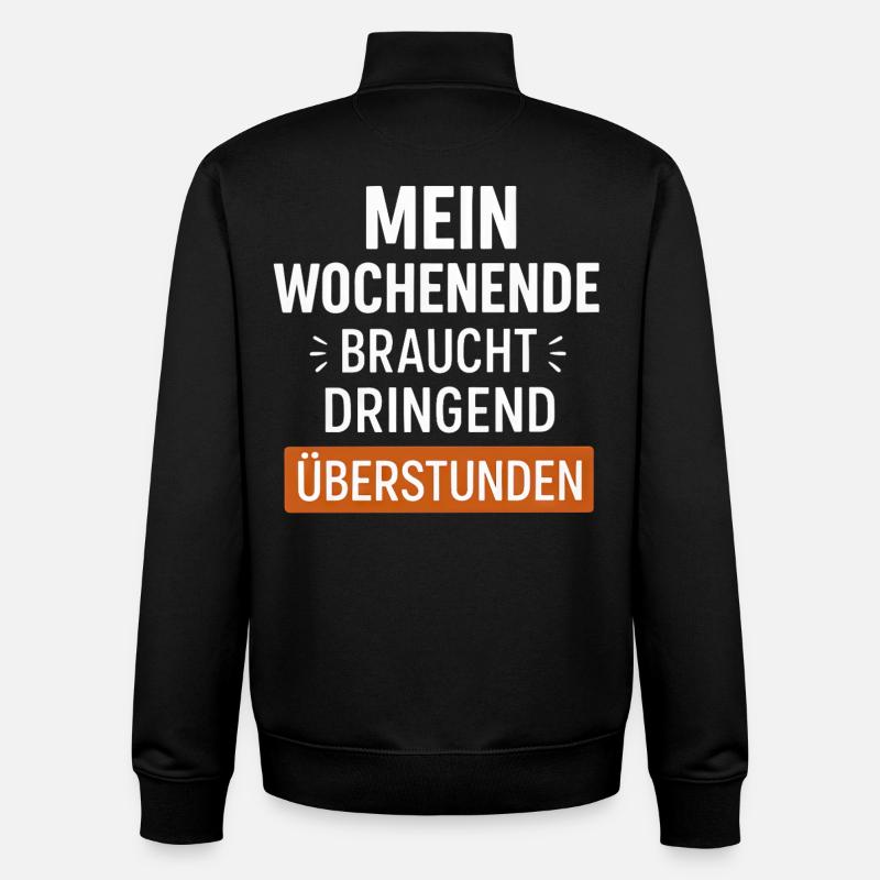Drôle de dicton du week-end - Sweat zippé unisexe en coton bio Stanley/Stella - noir