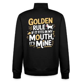 Lustiges Hundezitat Goldene Regel Design - Unisex Organic Zip Sweatshirt von Stanley/Stella - Schwarz - Hinten - AI Model Male 185 light (185cm)