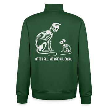 Conception évolutive de la danse du squelette d’animal - Sweat zippé unisexe en coton bio Stanley/Stella - vert bouteille - Dos - AI Model Male 185 dark (185cm)