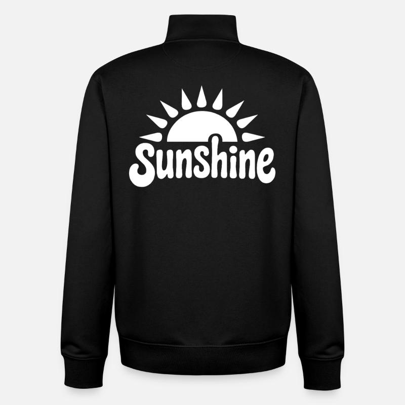 blanc soleil - Sweat zippé unisexe en coton bio Stanley/Stella - noir