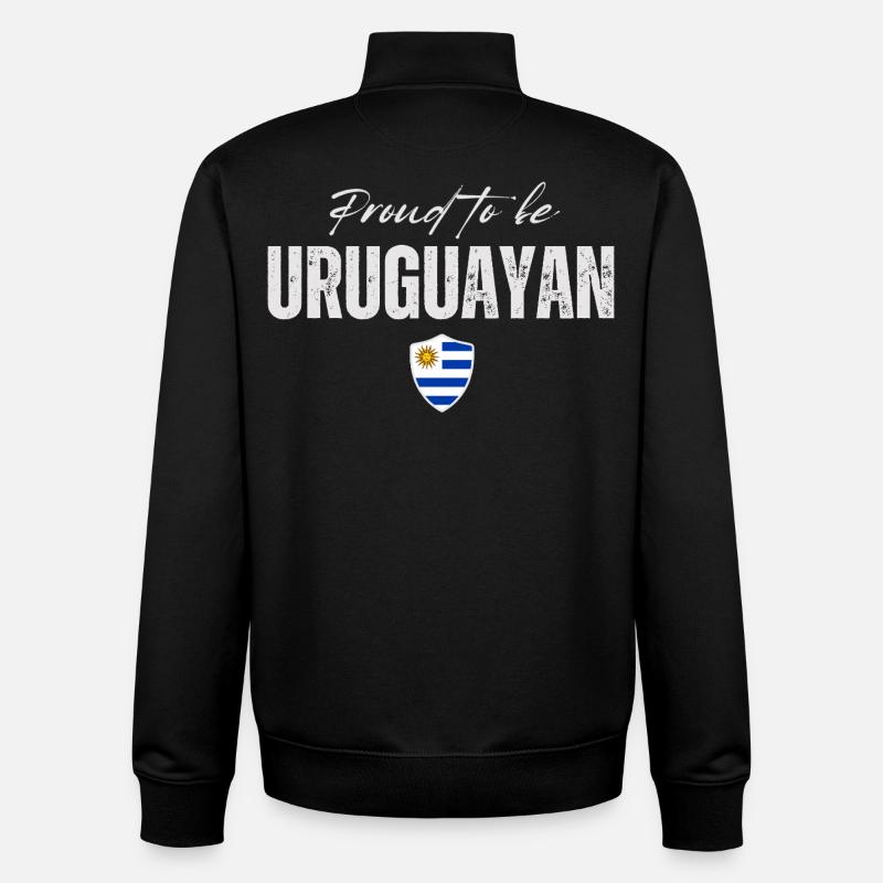 I love Uruguay, Uruguayan pride - Unisex Organic Zip Sweatshirt by Stanley/Stella - black