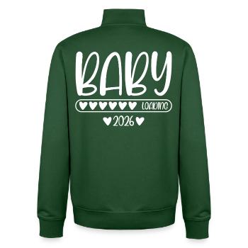 Bébé 2026 chargement - Sweat zippé unisexe en coton bio Stanley/Stella - vert bouteille - Dos - AI Model Male 185 dark (185cm)
