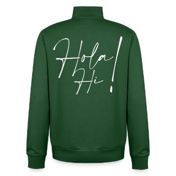 Bonjour Salut - Sweat zippé unisexe en coton bio Stanley/Stella - vert bouteille - Dos - AI Model Male 185 dark (185cm)