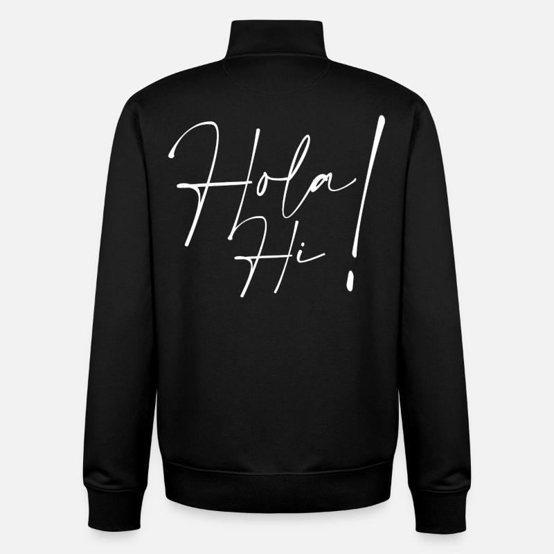 Hallo Hi - Unisex Organic Zip Sweatshirt von Stanley/Stella - Schwarz