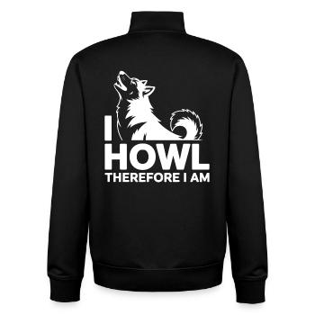Ich heule, also bin ich ein heiserer Wolf - Unisex Organic Zip Sweatshirt von Stanley/Stella - Schwarz - Hinten - AI Model Male 185 light (185cm)