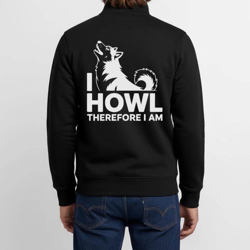 Ich heule, also bin ich ein heiserer Wolf Unisex Organic Zip Sweatshirt von Stanley/Stella