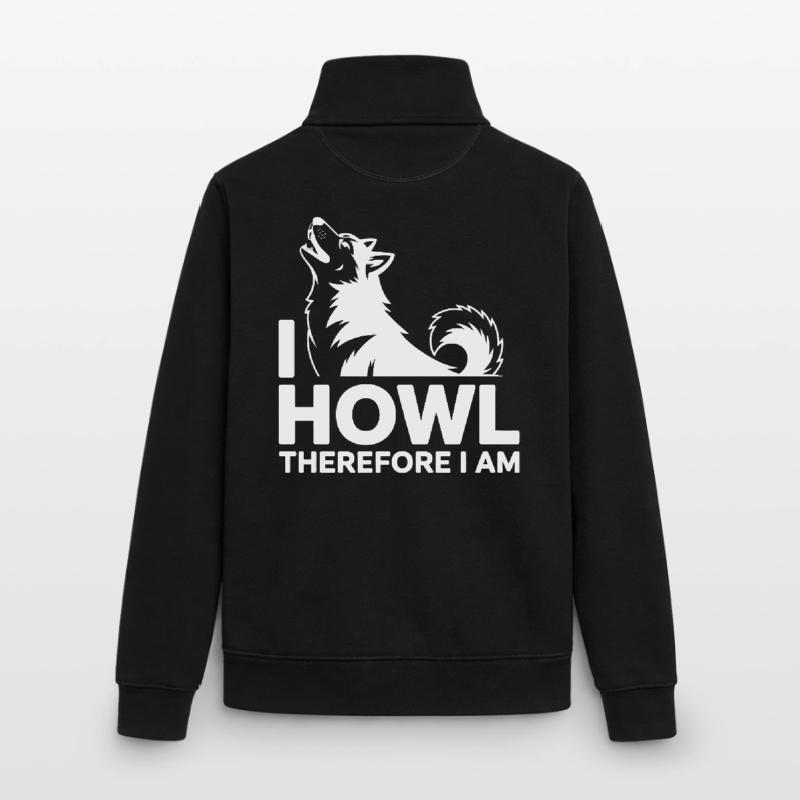 Ich heule, also bin ich ein heiserer Wolf Unisex Organic Zip Sweatshirt von Stanley/Stella