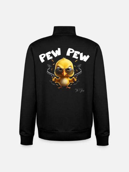 Rebel chick in Sunglasses PEW PEW MADAFAKAS - Unisex Organic Zip Sweatshirt by Stanley/Stella - black