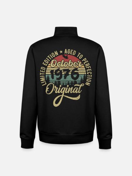 october 1976 anniversary october 1976 october - Unisex Organic Zip Sweatshirt by Stanley/Stella - black