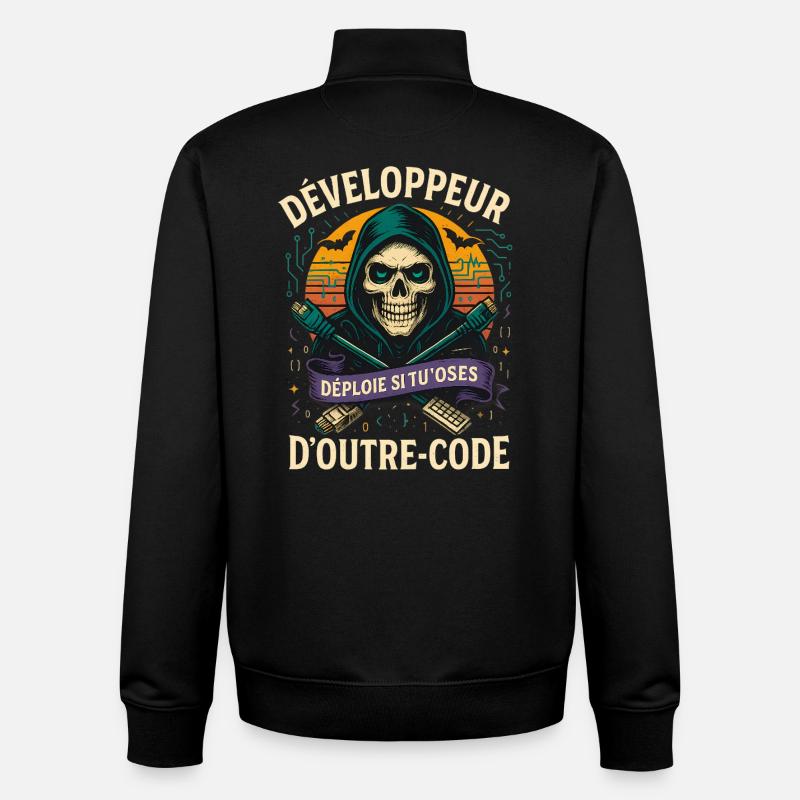 Web Developer - Halloween Skull - Unisex Organic Zip Sweatshirt by Stanley/Stella - black