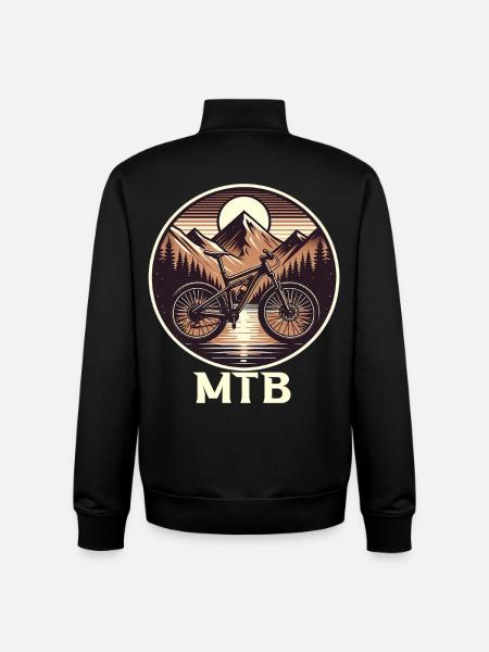 Mountain Biking in Alpine Landscape - Unisex Organic Zip Sweatshirt by Stanley/Stella - black