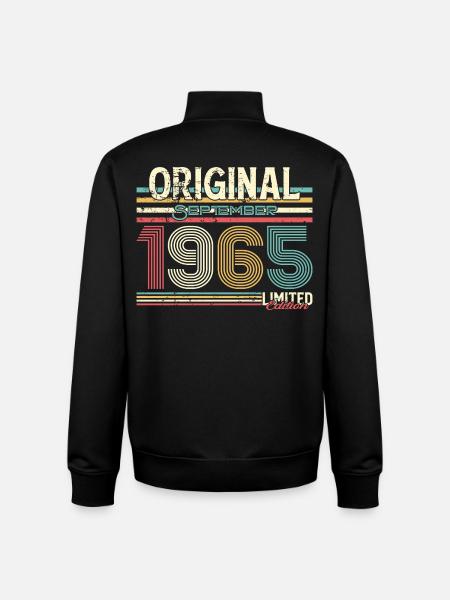 Retro September 1965 Design - Unisex Organic Zip Sweatshirt by Stanley/Stella - black