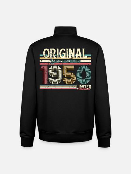 Retro September 1950 Limited Edition - Unisex Organic Zip Sweatshirt by Stanley/Stella - black