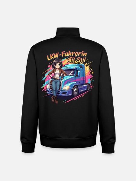 Truck driver with style - Unisex Organic Zip Sweatshirt by Stanley/Stella - black