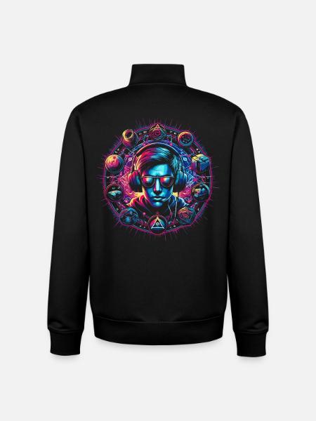Neon Cyber Gaming Salbei Design - Unisex Organic Zip Sweatshirt von Stanley/Stella - Schwarz