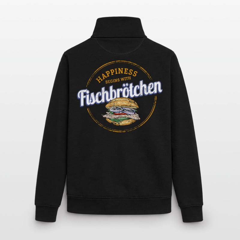 Fischbrötchen mit Matjes oder Bismarckhering Unisex Organic Zip Sweatshirt von Stanley/Stella