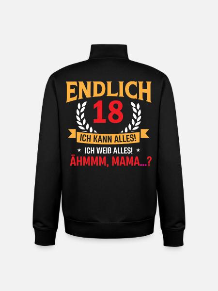 Finally 18 Birthday Saying Design - Unisex Organic Zip Sweatshirt by Stanley/Stella - black