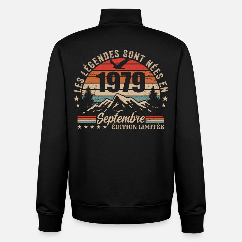 Legendary since September 1979 | September 1979 - Unisex Organic Zip Sweatshirt by Stanley/Stella - black