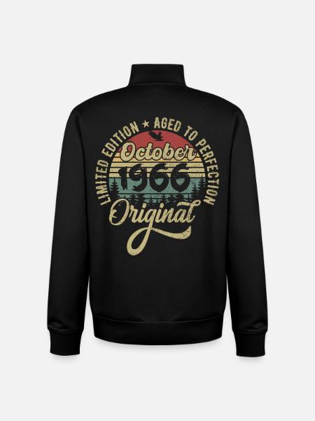 october 1966 anniversary october 1966 october - Unisex Organic Zip Sweatshirt by Stanley/Stella - black