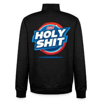 Holy Shiiiiiiii - Unisex Organic Zip Sweatshirt von Stanley/Stella - Schwarz - Hinten - AI Model Male 185 light (185cm)