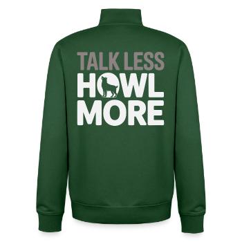 Husky Howling Quote Dog Lover  - Unisex Organic Zip Sweatshirt by Stanley/Stella - bottle green - Back - AI Model Male 185 dark (185cm)