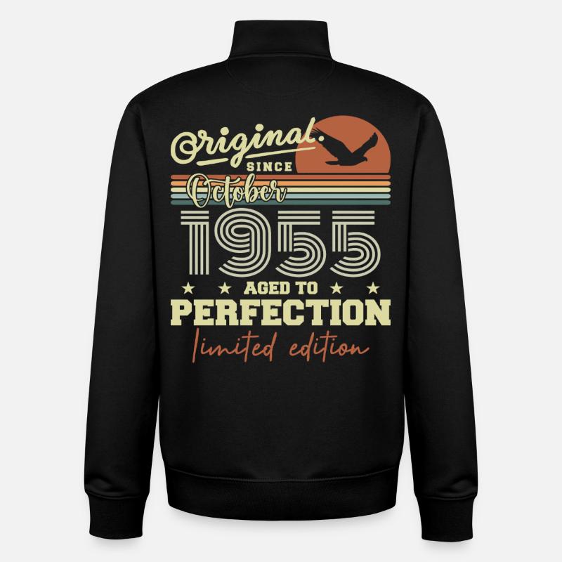 1955 October 1955 Anniversary October 1955 - Unisex Organic Zip Sweatshirt by Stanley/Stella - black