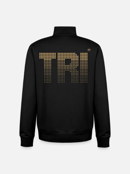 TRI Gold - Triathlon stylish gold design - Unisex Organic Zip Sweatshirt by Stanley/Stella - black