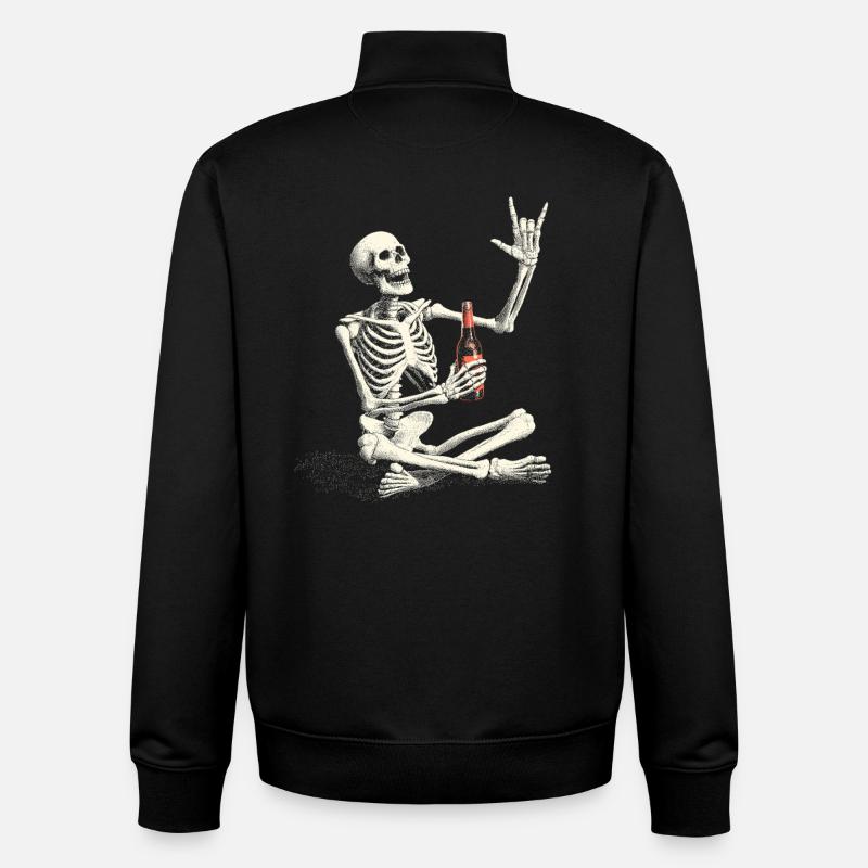 Rock Skelett - Unisex Organic Zip Sweatshirt von Stanley/Stella - Schwarz