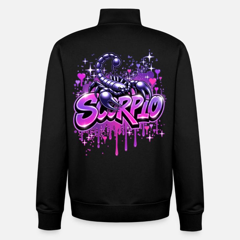 ♏ -Skorpion- Sternzeichen im Graffiti-Stil - Unisex Organic Zip Sweatshirt von Stanley/Stella - Schwarz