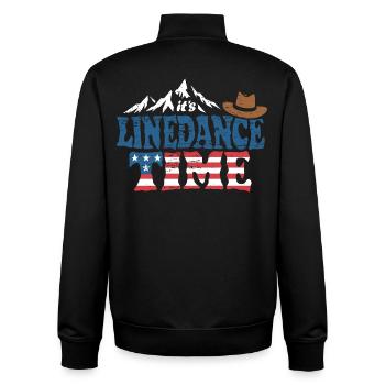 It's linedance time, Linedancing, Country USA - Unisex Organic Zip Sweatshirt von Stanley/Stella - Schwarz - Hinten - AI Model Male 185 light (185cm)