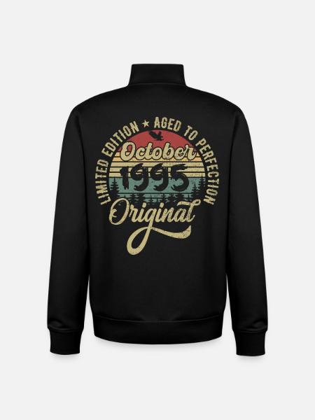 october 1995 anniversary october 1995 october - Unisex Organic Zip Sweatshirt by Stanley/Stella - black