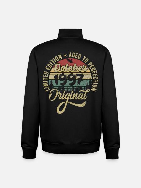 October 1997 Anniversary October 1997 October - Unisex Organic Zip Sweatshirt by Stanley/Stella - black