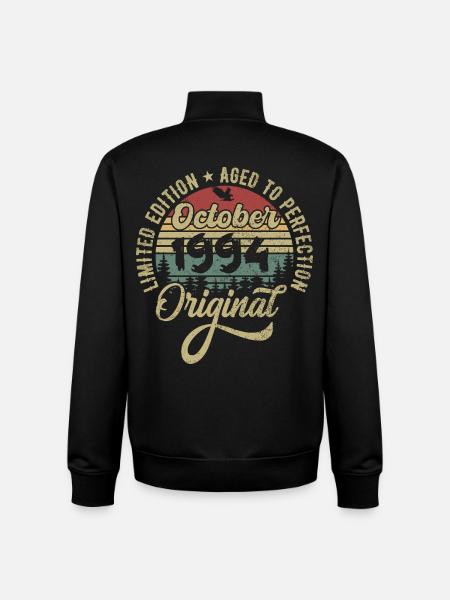 october 1994 anniversary october 1994 october - Unisex Organic Zip Sweatshirt by Stanley/Stella - black