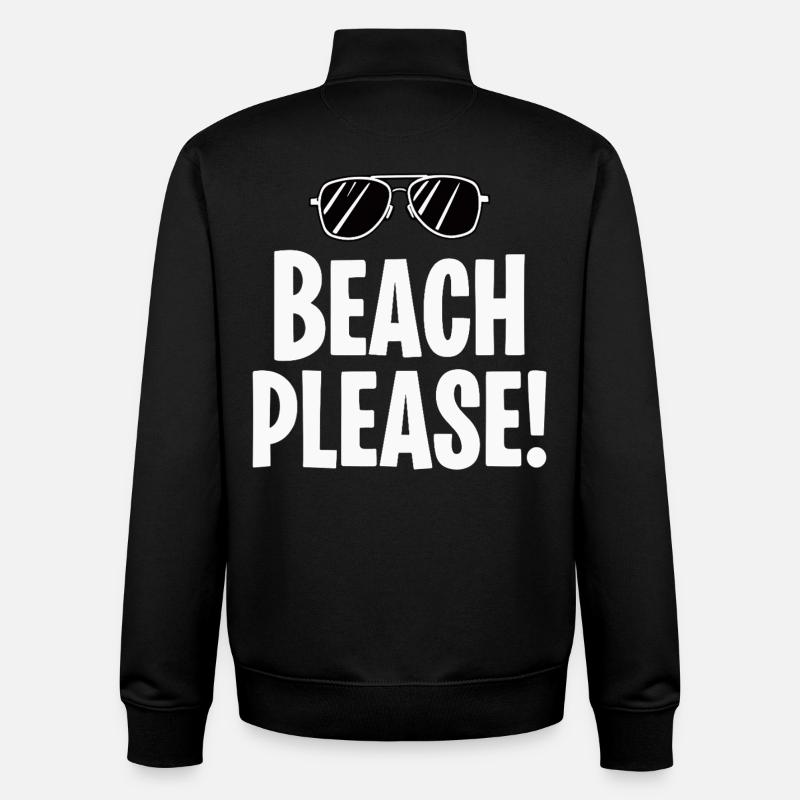 Beach Vacation Sunglasses Saying - Unisex Organic Zip Sweatshirt by Stanley/Stella - black
