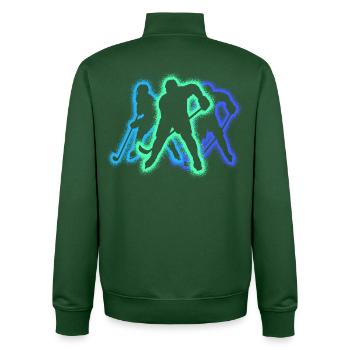 Eishockey Silhouette Jungen Eishockeyspieler - Unisex Organic Zip Sweatshirt von Stanley/Stella - Flaschengrün - Hinten - AI Model Male 185 dark (185cm)