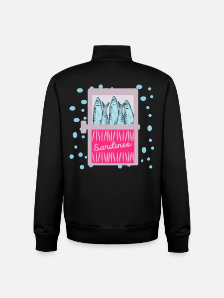 FISH TIN SARDINES FISH TIN - Unisex Organic Zip Sweatshirt by Stanley/Stella - black