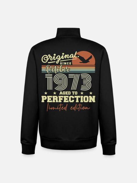1973 October 1973 Birthday October 1973 - Unisex Organic Zip Sweatshirt by Stanley/Stella - black